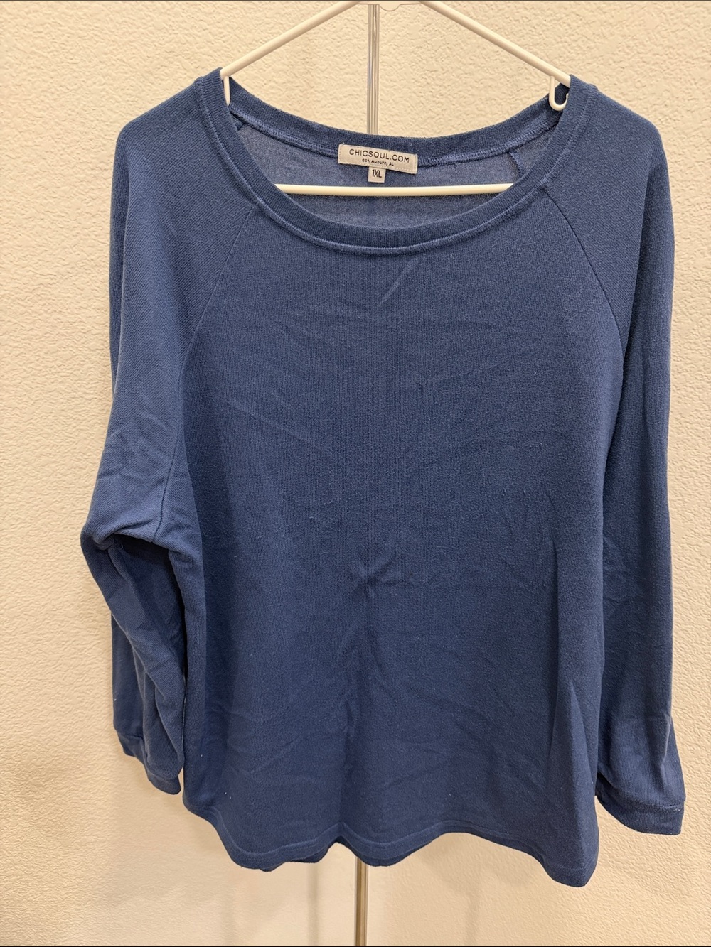 Chicsoul Relaxed Crewneck Sweater in Blue